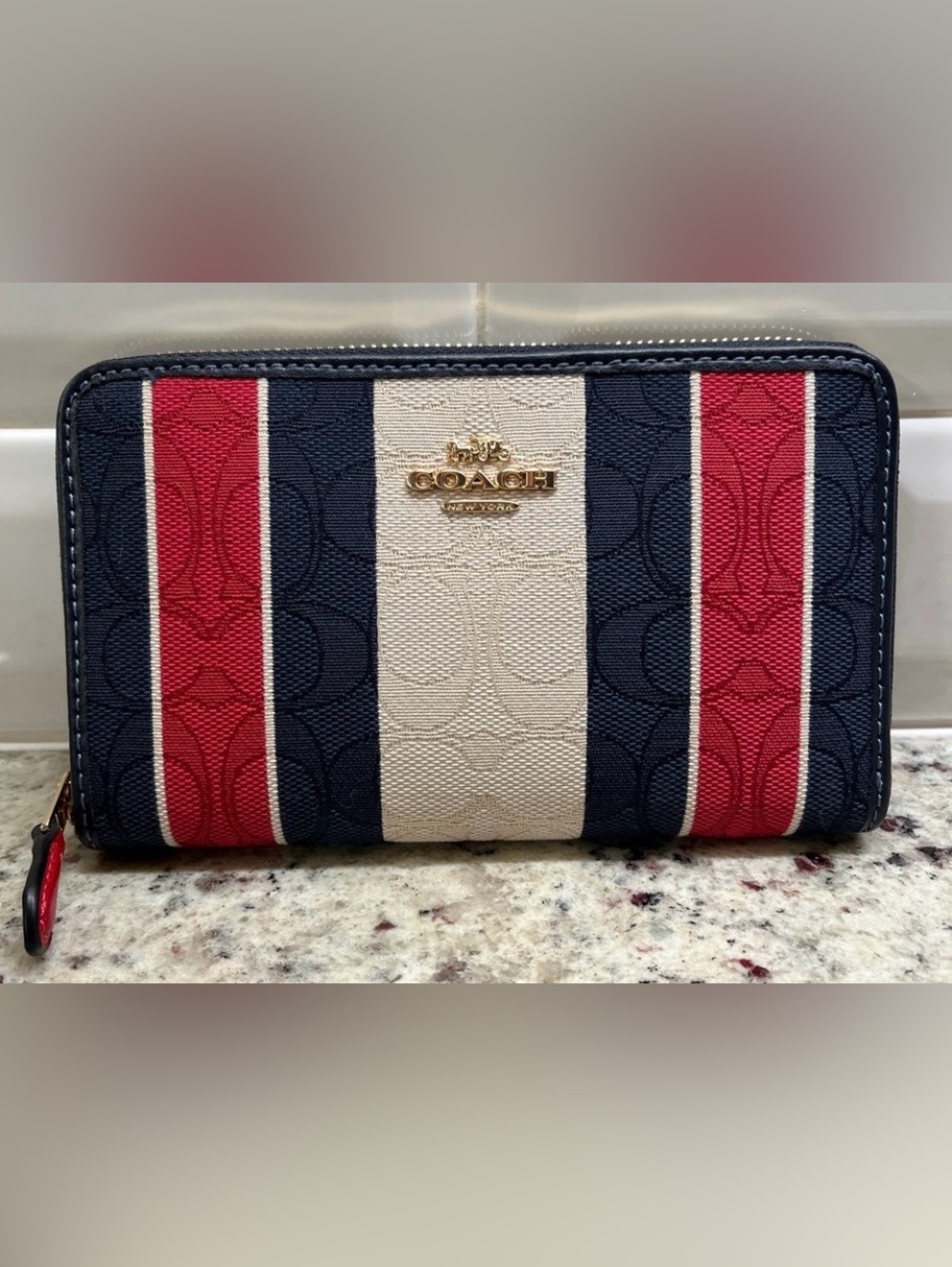 Coach Jacquard Zip Around Closure Wallet (NWOT)